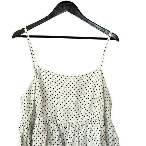 Kate Spade New York X Target Cream Black Mini Polka Dot Linen Baby Doll Tank Top - Picture 9 of 12